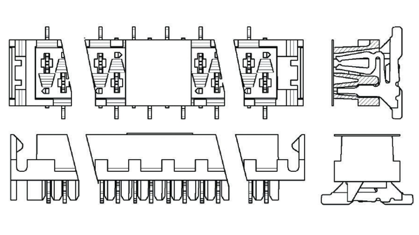 TE Connectivity Micro-MaTch Leiterplattenbuchse Gerade 14-polig / 2-reihig, Raster 2.54mm