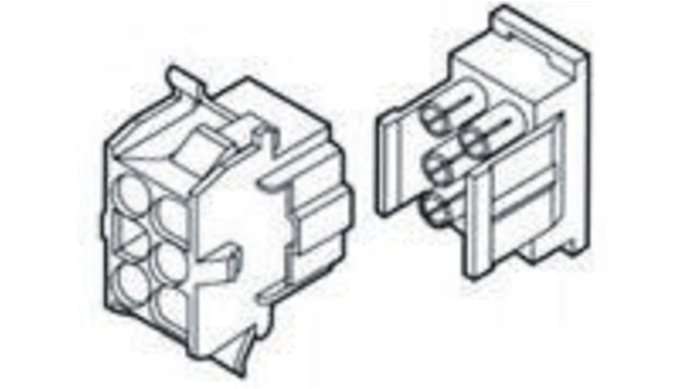 TE Connectivity, Universal MATE-N-LOK II Female Connector Housing, 6.35mm Pitch, 2 Way, 1 Row