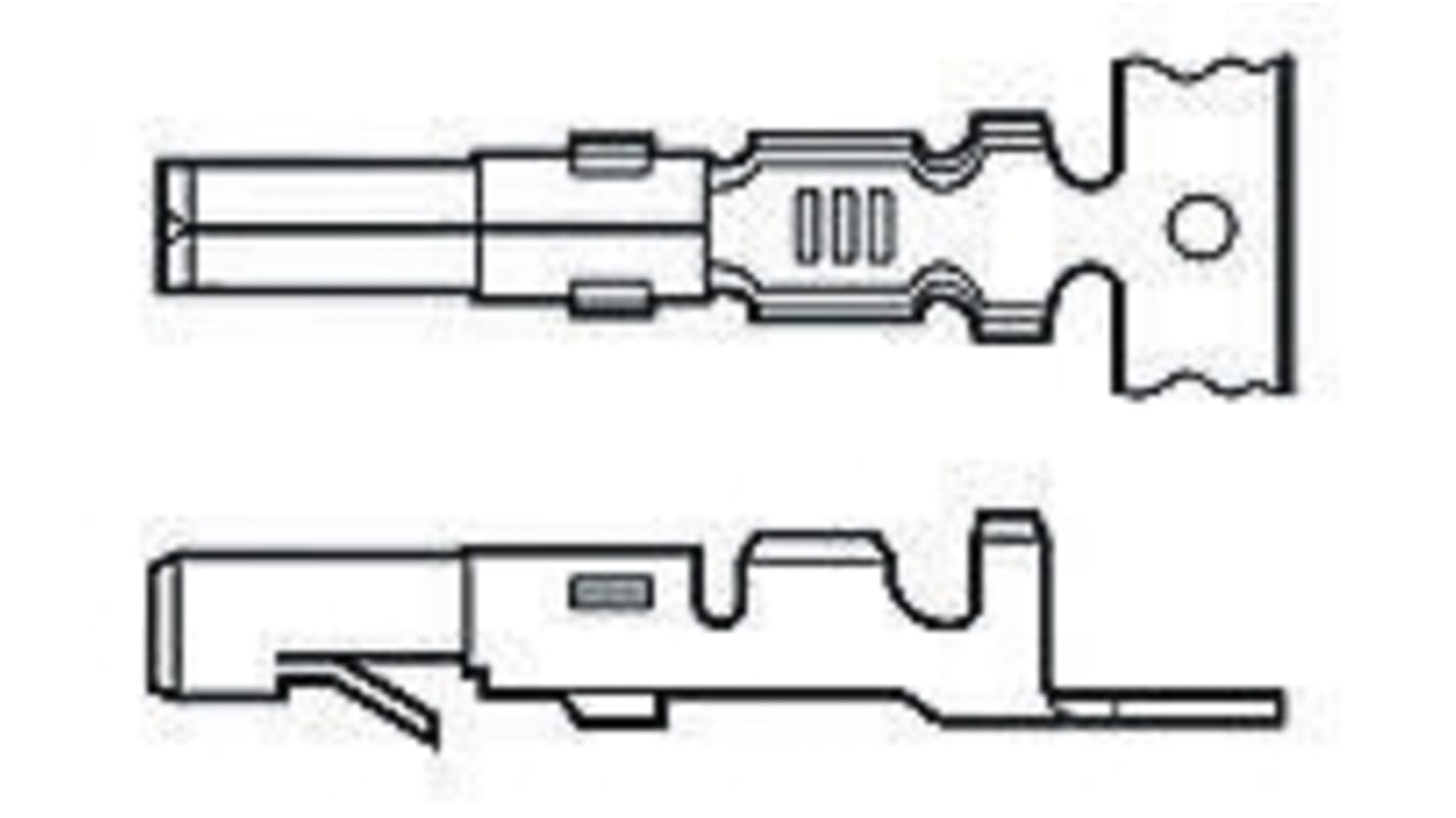 TE Connectivity Mini-Universal MATE-N-LOK II Series Male Crimp Terminal, 30AWG Min, 26AWG Max