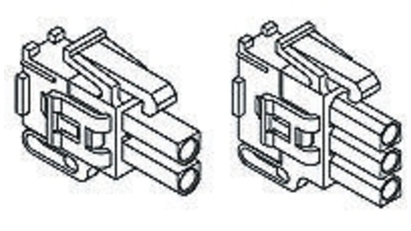 TE Connectivity Mini-Universal MATE-N-LOK II Steckverbindergehäuse Stecker 4.14mm, 3-polig / 1-reihig Gerade,