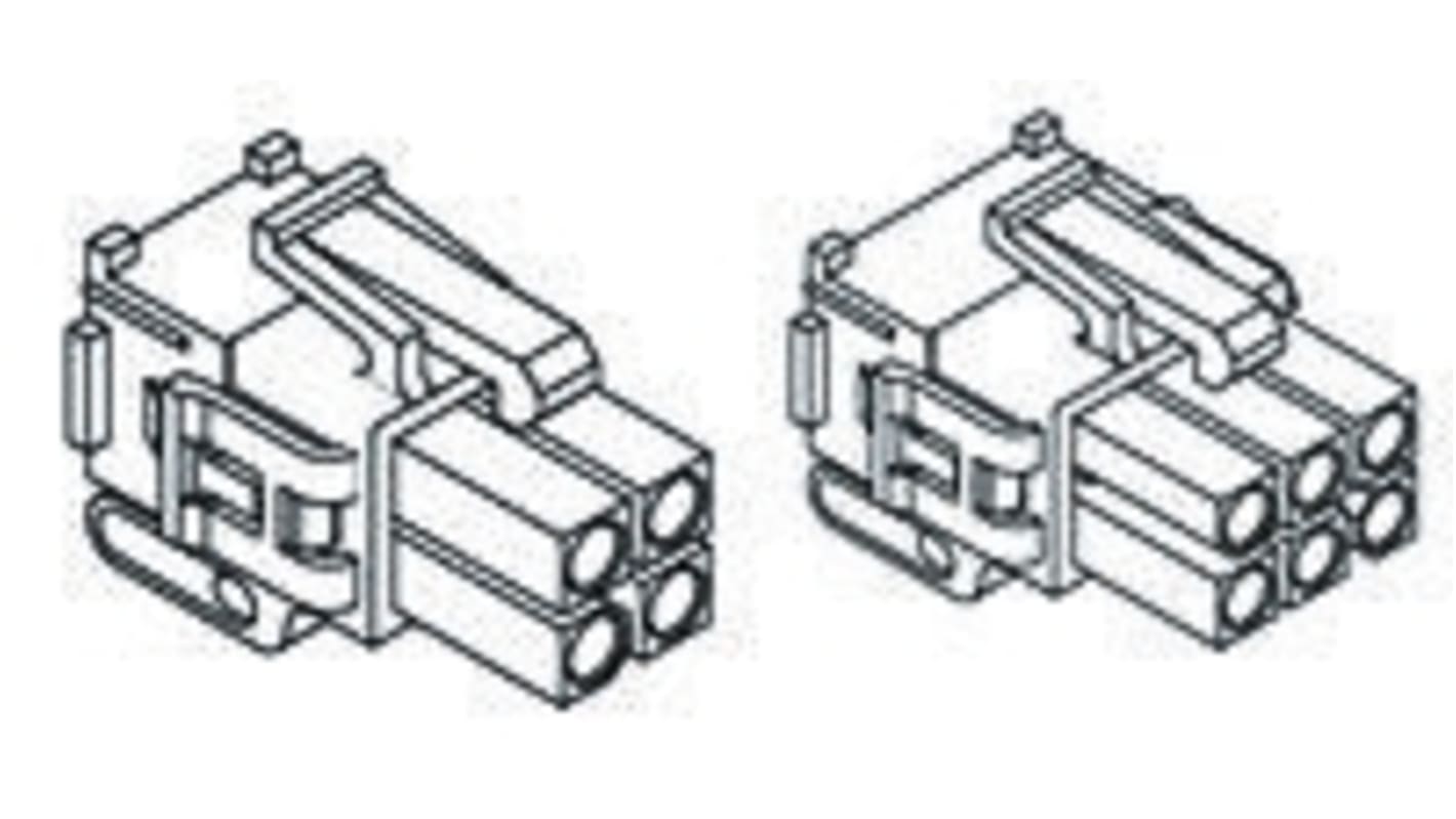 TE Connectivity, Mini-Universal MATE-N-LOK II Male Connector Housing, 4.14mm Pitch, 6 Way, 2 Row