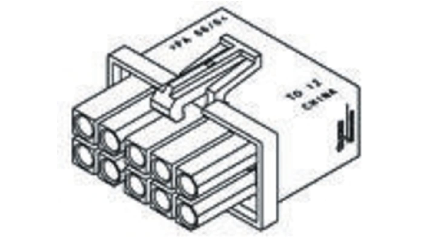 TE Connectivity Mini-Universal MATE-N-LOK Steckverbindergehäuse Stecker 4.14mm, 14-polig / 2-reihig Gerade,