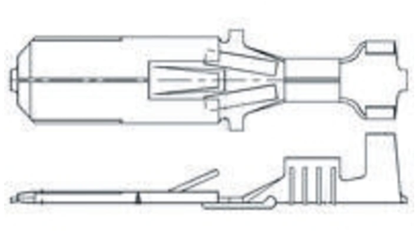 TE Connectivity FASTON .250 Uninsulated Male Spade Connector, Tab, 6.35 x 0.81mm Tab Size, 4mm² to 6mm²