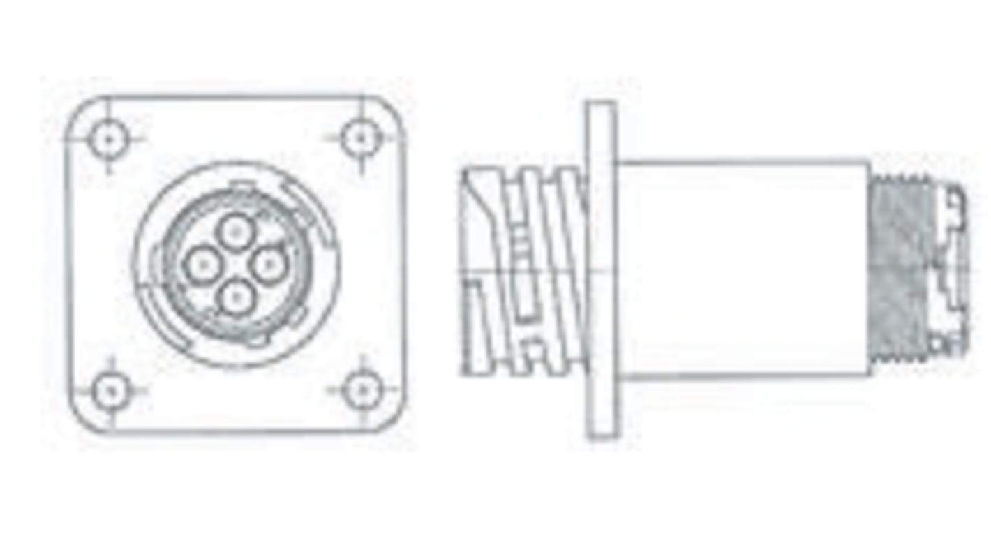 TE Connectivity 标准圆形连接器插头, 24芯, 面板安装, 压接端接, 600.0 v, CPC Series 1系列