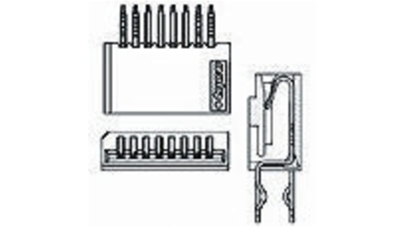 TE Connectivity FPC连接器, 母座, 10p, 1mm间距, 单排, THT安装, 直向, 1A, 125 V 直流, FFC系列