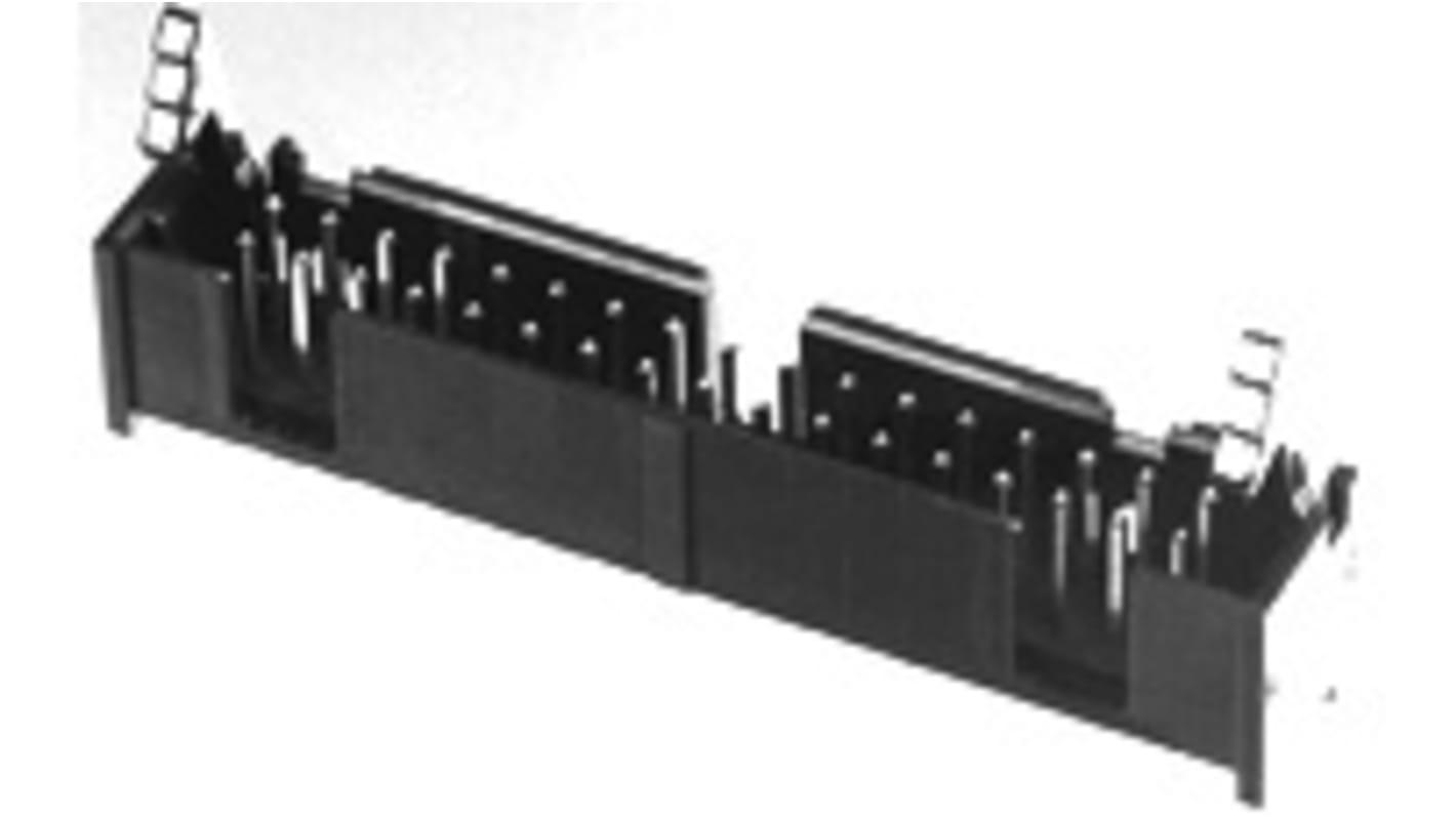 TE Connectivity AMP-LATCH Series Straight Through Hole PCB Header, 10 Contact(s), 2.54mm Pitch, 2 Row(s), Shrouded