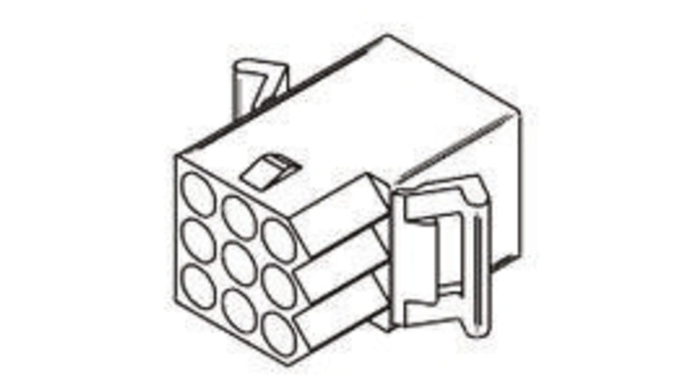 Molex, STANDARD .093" Female Connector Housing, 5.03mm Pitch, 9 Way, 3 Row