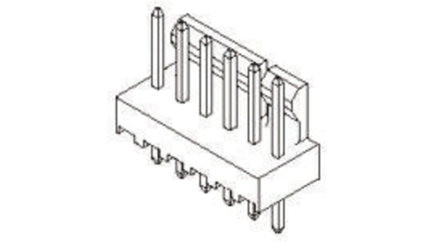 Molex 9p单排排针 直向线对板连接器, 2.54mm间距, 250.0 V, THT安装, KK 254系列