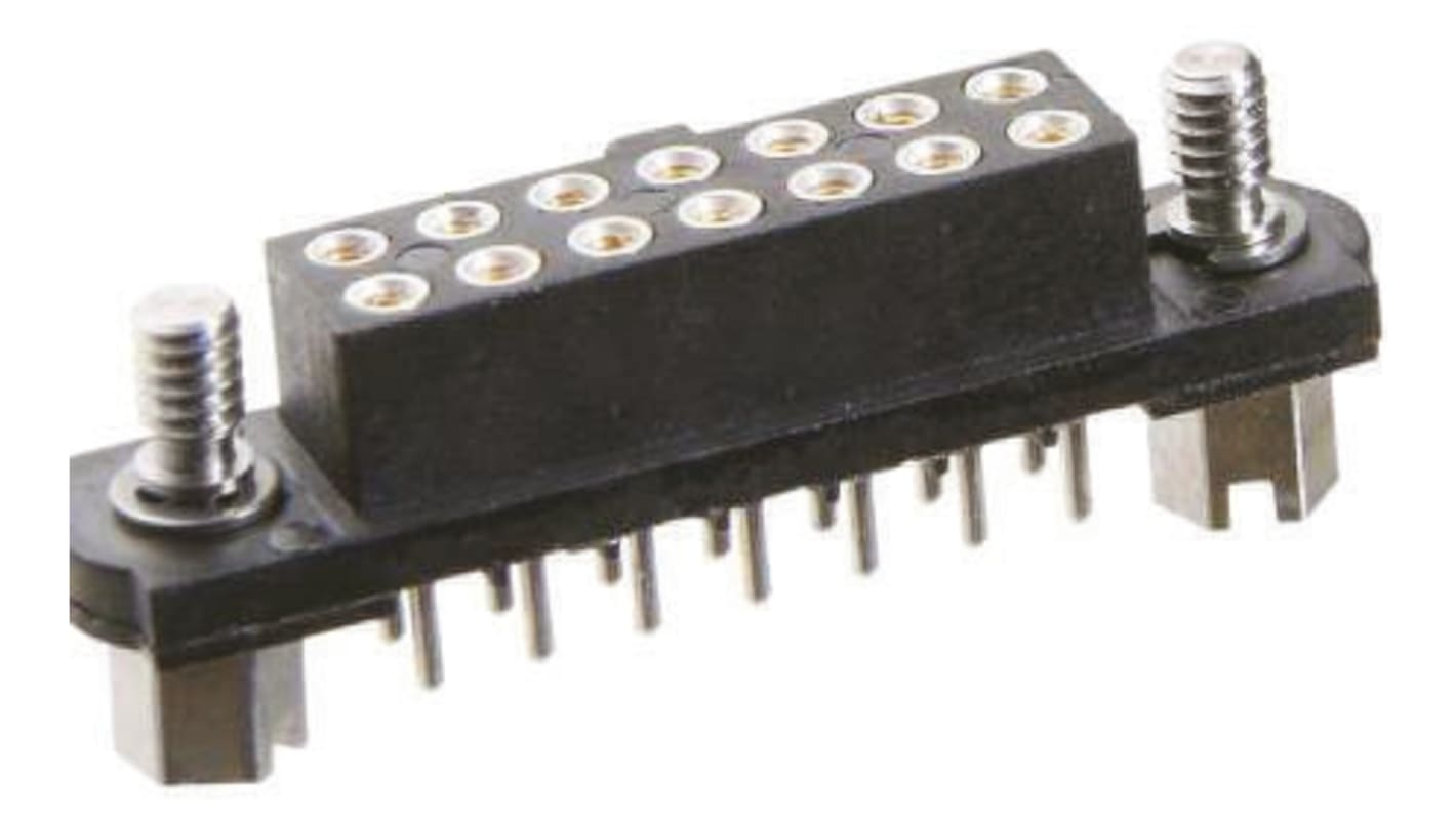 HARWIN M80 Series Straight Through Hole Mount PCB Socket, 34-Contact, 2-Row, 2mm Pitch, Solder Termination