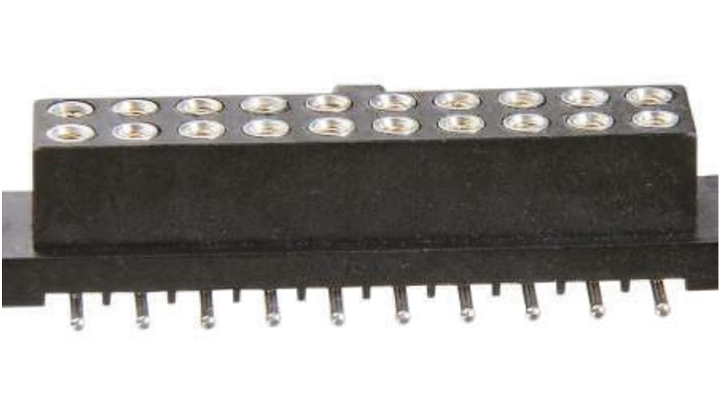 HARWIN Straight Surface Mount PCB Socket, 50-Contact, 2-Row, 2mm Pitch, Solder Termination