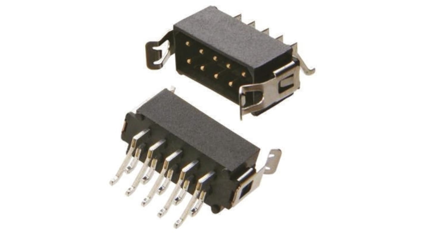 Conector macho para PCB Ángulo de 90° HARWIN serie Datamate L-Tek de 10 vías, 2 filas, paso 2.0mm, para soldar, Montaje