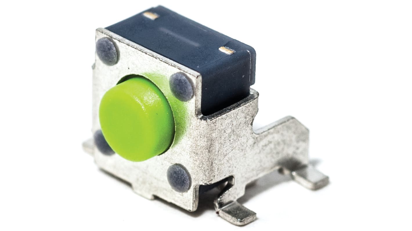 C & K IP40 Grey Button Tactile Switch, SPST 50 mA 3.5 (Dia.)mm Through Hole