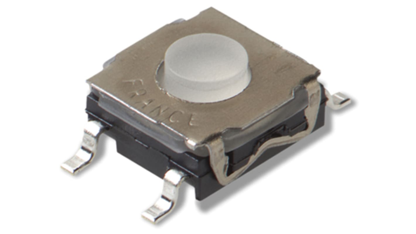 C & K IP67 Clear Button Tactile Switch, SPST 10 mA 2.9 (Dia.)mm Surface Mount