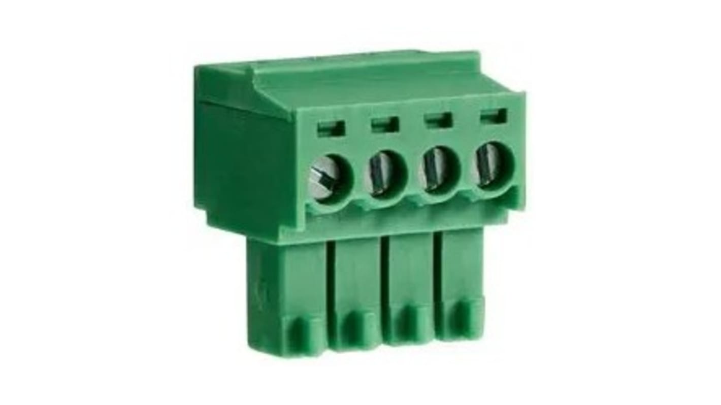 RS PRO, 3.5mm Pitch, 4 Way, , Pluggable Terminal Block, Plug, Through Hole, Screw Termination