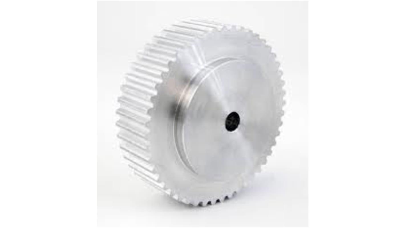 Tandremsskive, Aluminium, 48 tænder, Afstand: 3mm, passer til 9mm rembredde, huldia.: 8mm