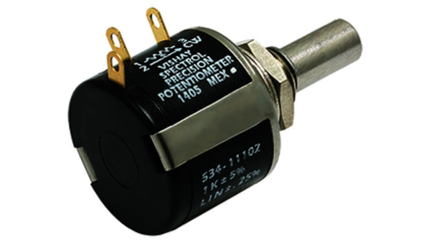 Vishay 535 50kΩ Rotary Potentiometer 5-Turns 1-Gang Panel Mount, 535B1503JC