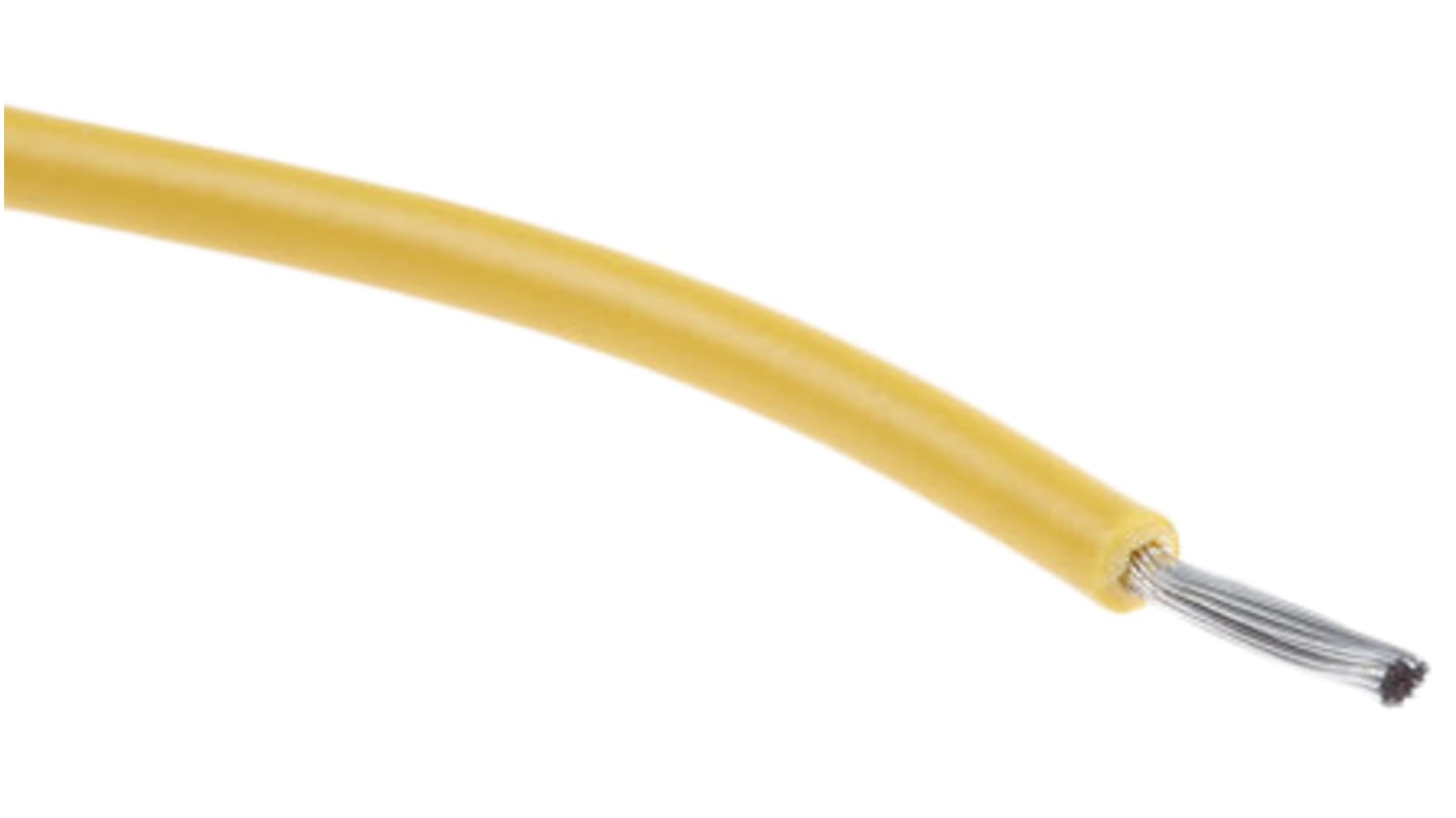 Fils de câblage Alpha Wire UL1061, Hook-up Wire PVC, 0,33 mm², Jaune, 22 AWG, 30m, 300 V