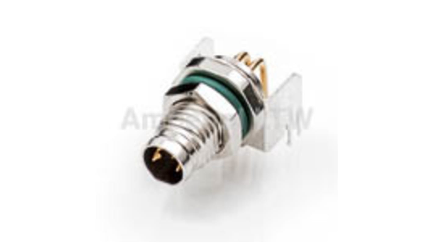 Amphenol M M8 Rundsteckverbinder Stecker 4-polig / 4.0A, Tafelmontage Leiterplatte IP68