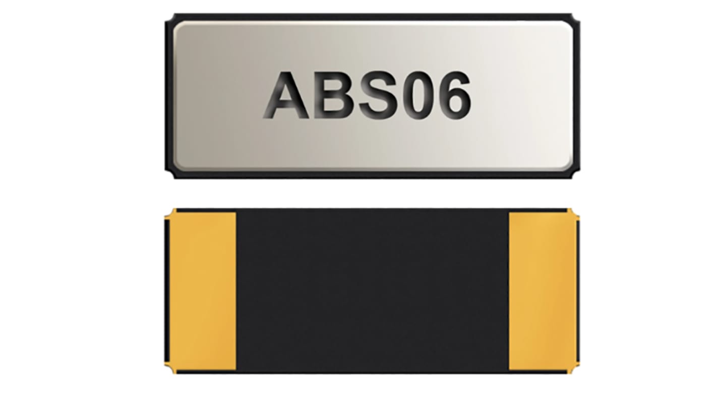 Abracon 32.768kHz Quarz, Oberflächenmontage, ±20ppm, 12.5pF, B. 1.2mm, H. 0.6mm, L. 2mm, SMD, 2-Pin