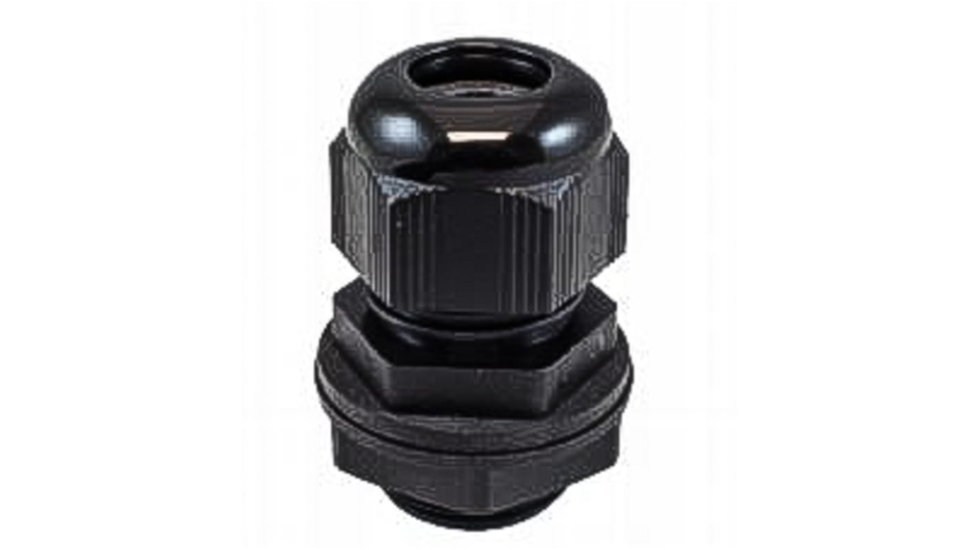 Alpha Wire FIT Wire Management Series Black PA 6 Cable Gland, M32 Thread, 15mm Min, 21mm Max, IP66, IP68