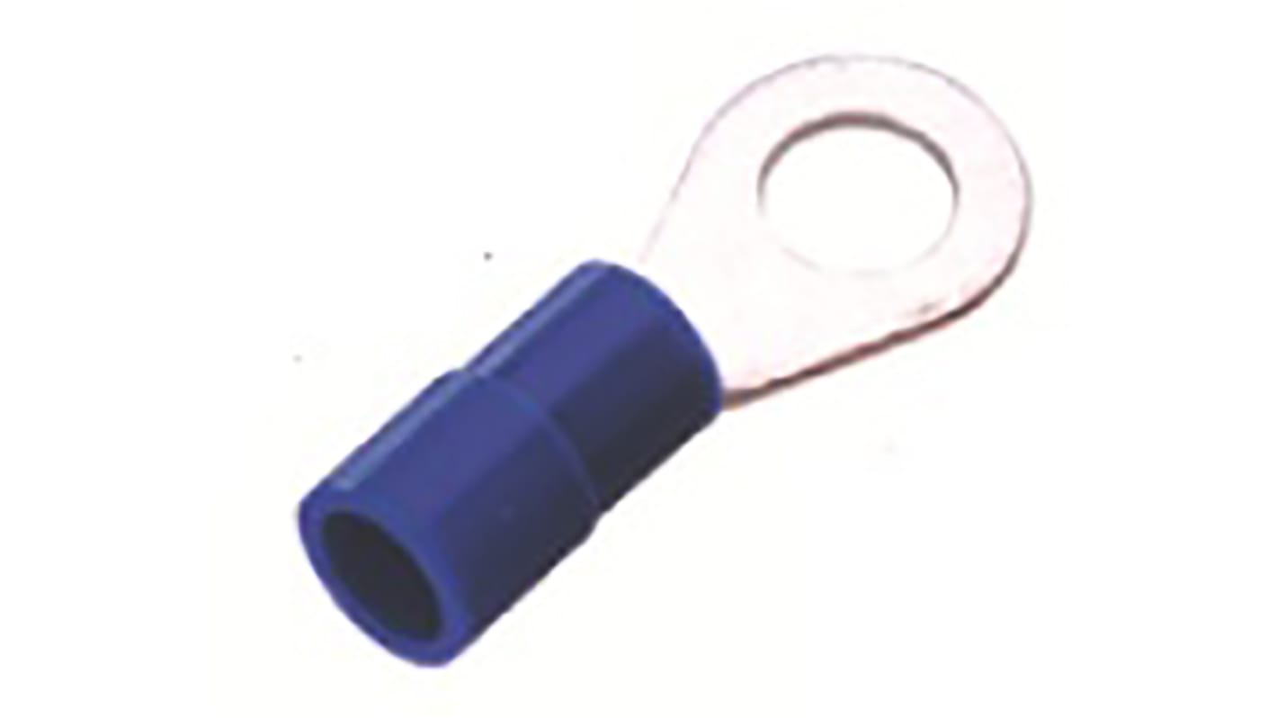 RS PRO Insulated Ring Terminal, 4.3mm Stud Size, 1.5mm² to 2.5mm² Wire Size, Blue