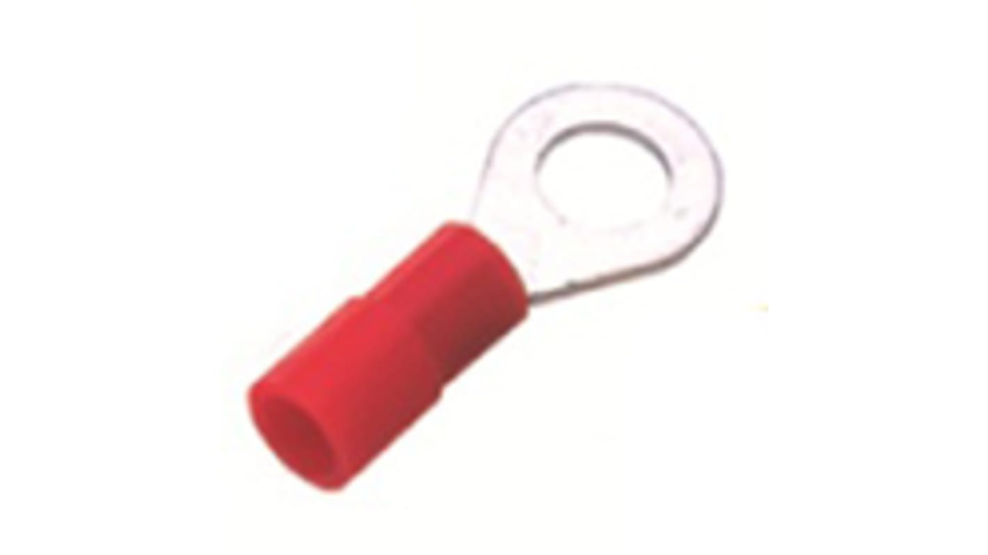 RS PRO Ringkabelschuh, Isoliert, Nylon, Rot, aussen ø 10mm, innen ø 5.3mm, max. 1.5mm², 5.3mm