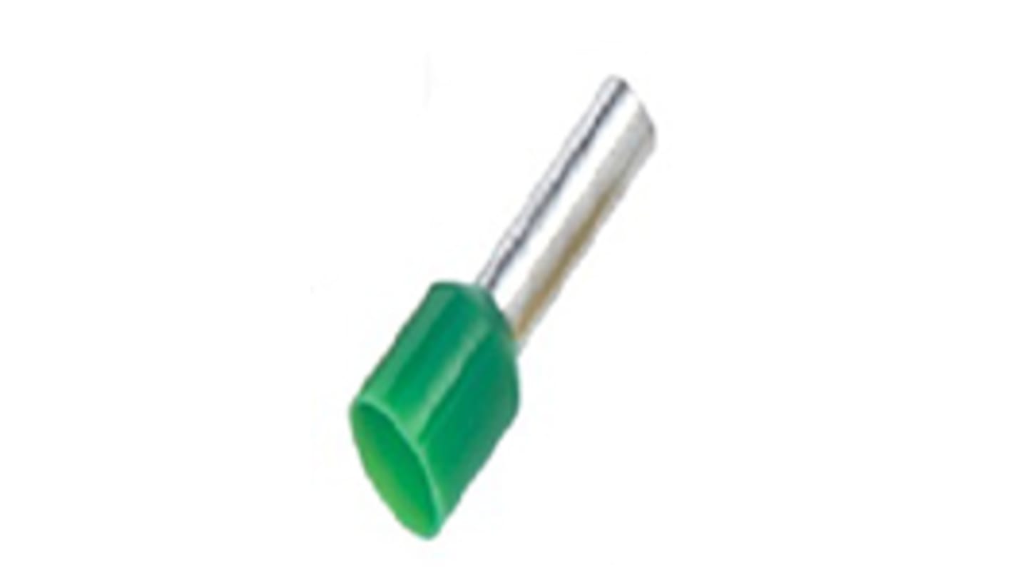 Puntera hueca de crimpado RS PRO, Aislado, Pin de 6mm, Verde 22AWG 22mm² 22AWG 0.34mm²