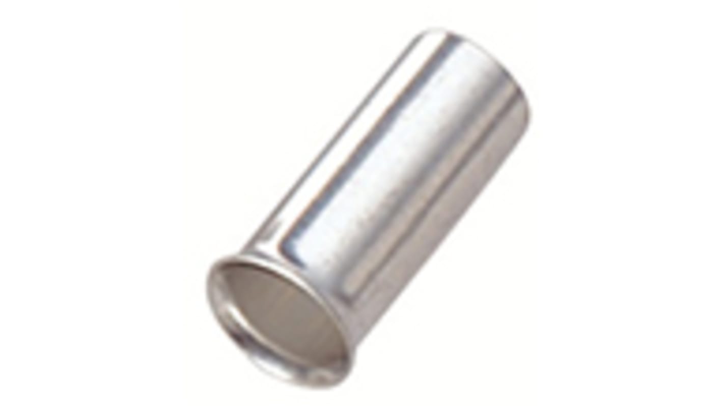 RS PRO Crimp Bootlace Ferrule, 15mm Pin Length, 4.9mm Pin Diameter, 10mm² Wire Size