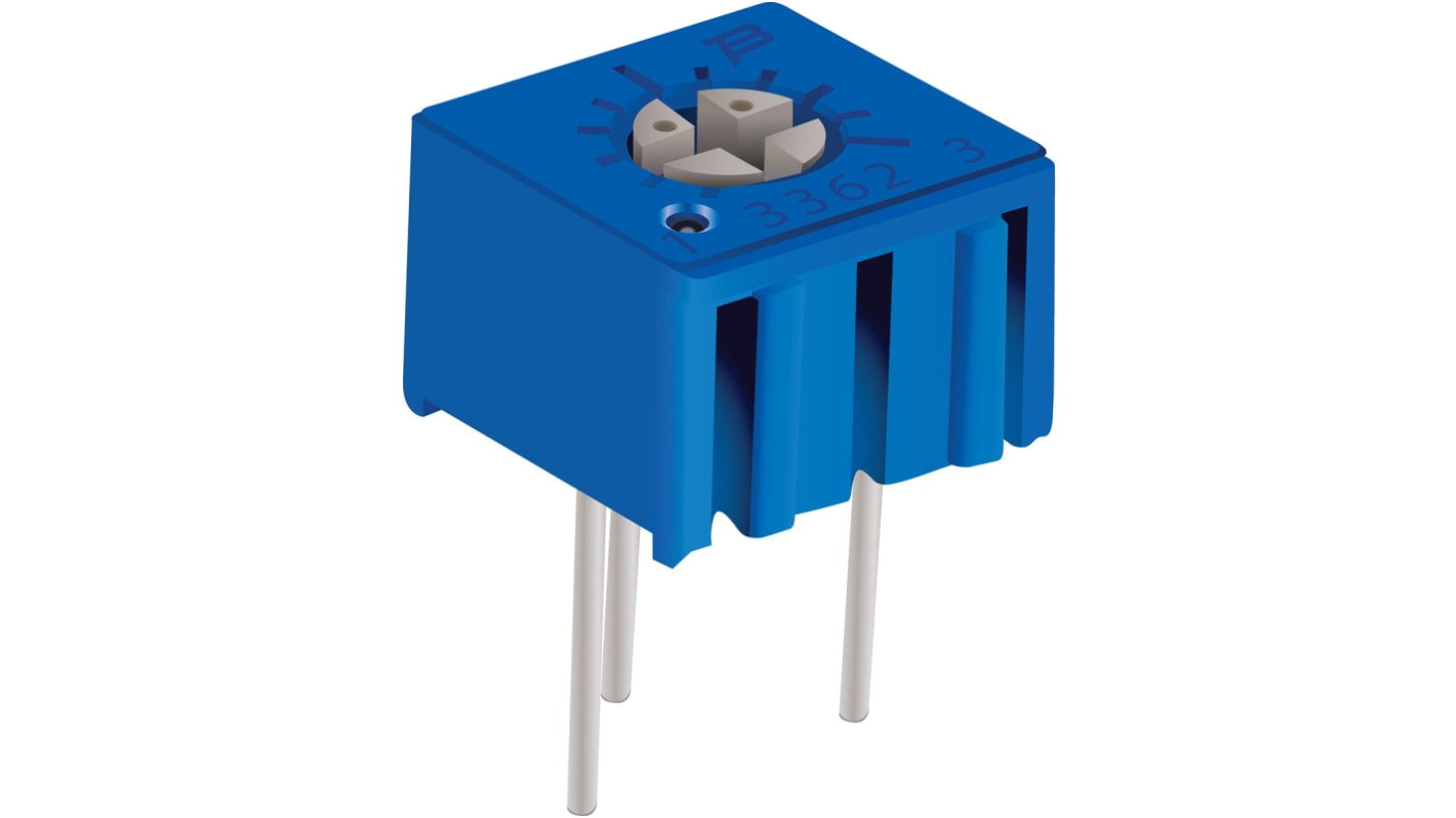 100kΩ, Through Hole Trimmer Potentiometer 0.5W Side Adjust Bourns, 3362