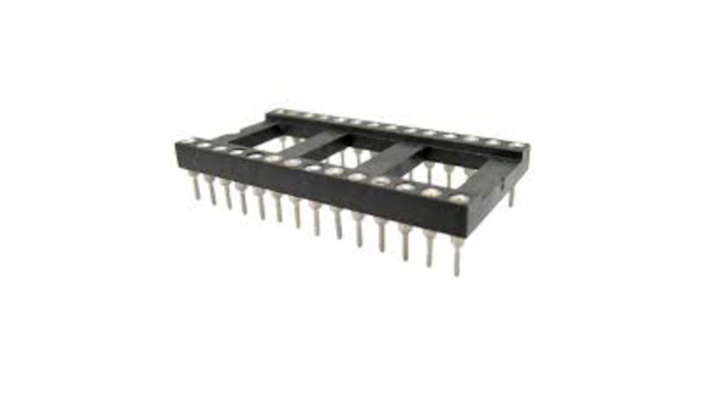 RS PRO 2.54mm Pitch Vertical 16 Way, Through Hole Turned Pin IC Dip Socket, 3A
