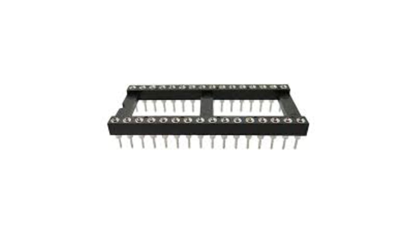 RS PRO DIP20插座, 7.62mm排宽, 2.54mm节距, 车削引脚, THT安装, 25.4 x 10.16 x 3mm