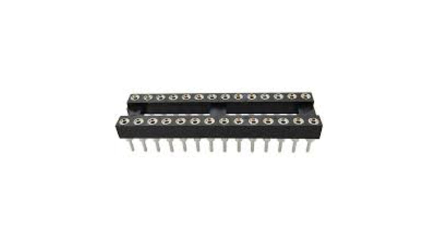 RS PRO 2.54mm Pitch Vertical 28 Way, Through Hole Turned Pin IC Dip Socket, 3A