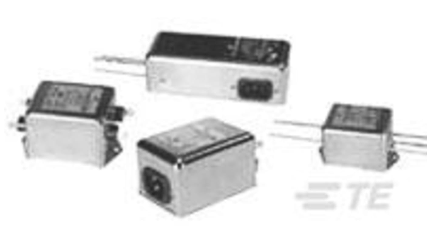 TE Connectivity 单相RFI滤波器, 3A, 250 V 交流, 50/60Hz, 法兰安装, Fast-On接端, Corcom HQ系列