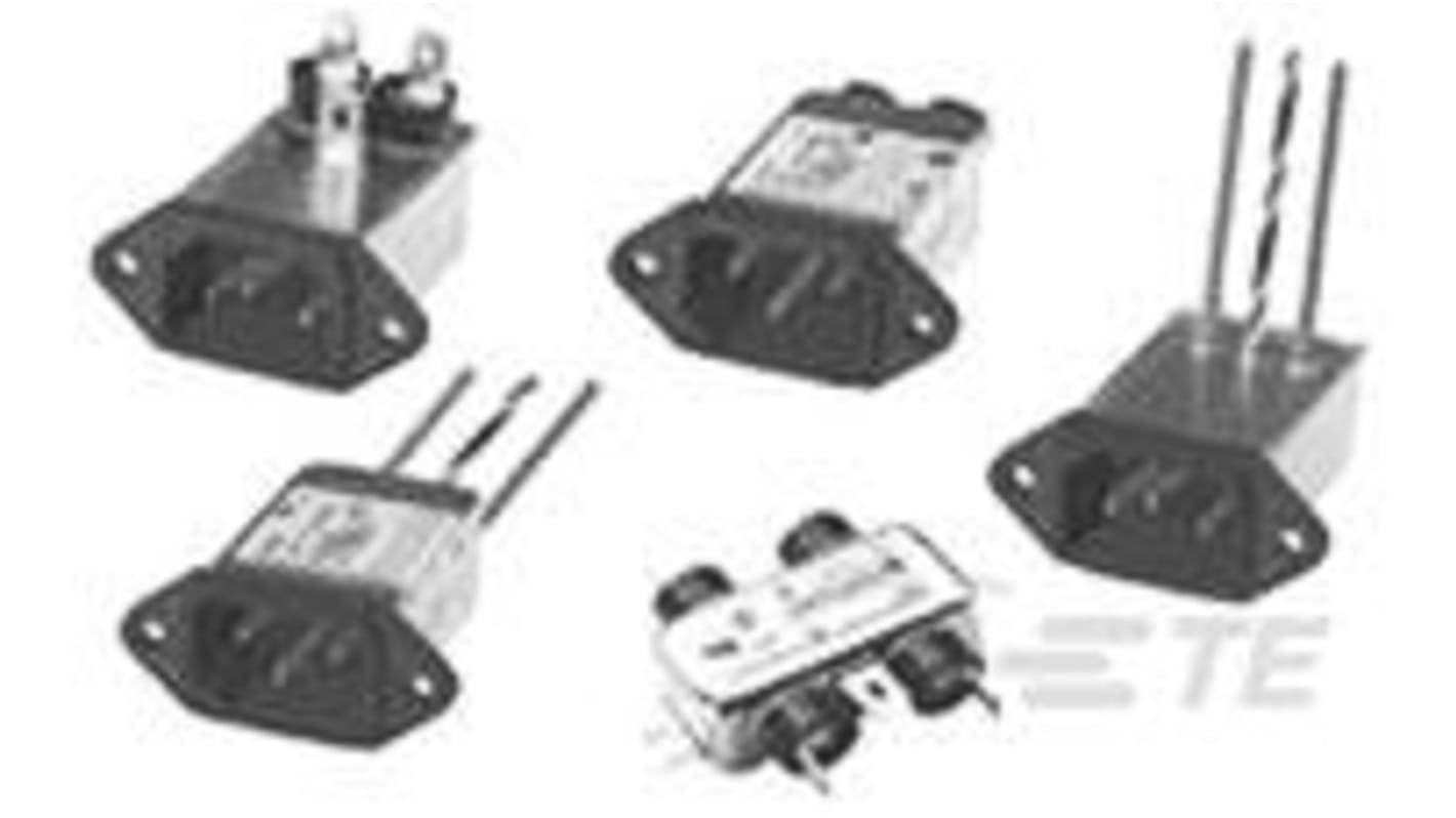 TE Connectivity IEC規格 C14 IECインレット, 6A 250 V ac フランジマウント