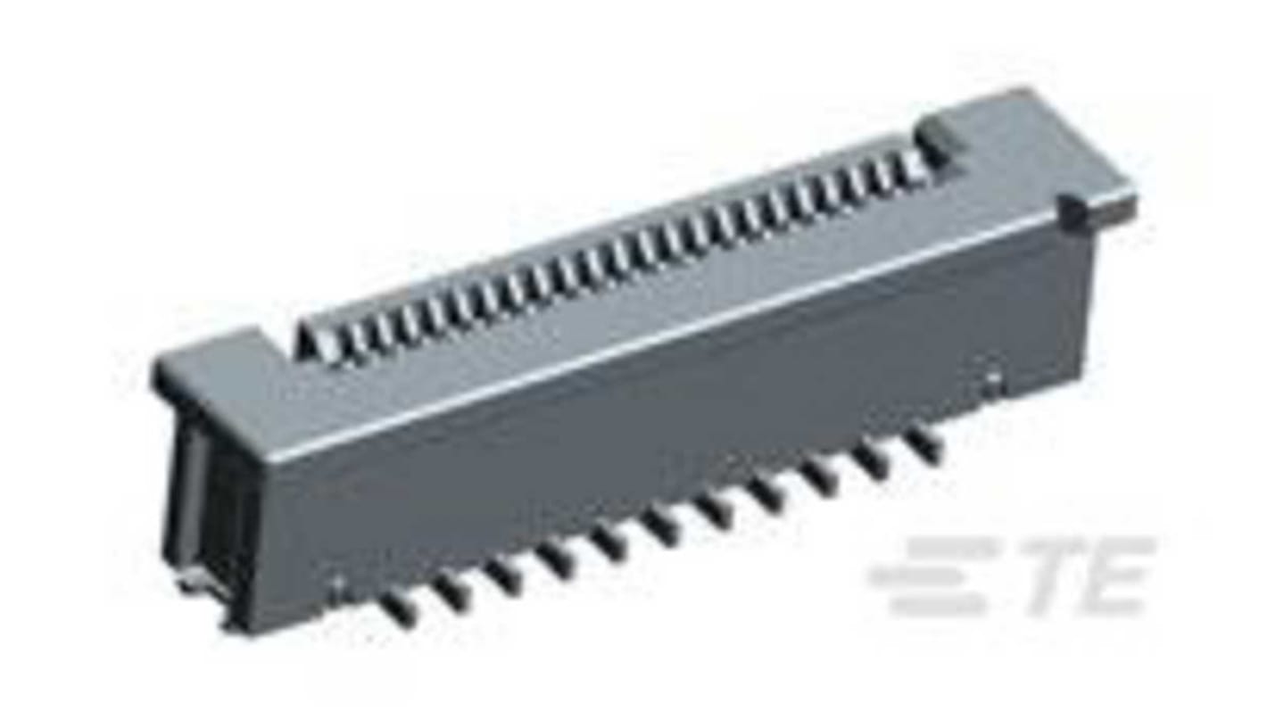 TE Connectivity FPC连接器, 母座, 20p, 0.5mm间距, 单排, SMT安装, 垂直, 500mA, 50 V 交流