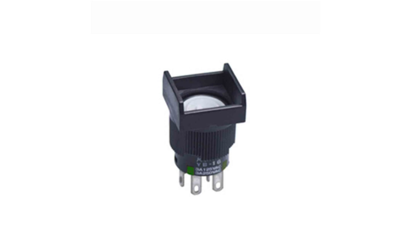 NKK Switches YB Series Push Button Switch, On-On, Panel Mount, 16mm Cutout, SPDT, 125V, IP65