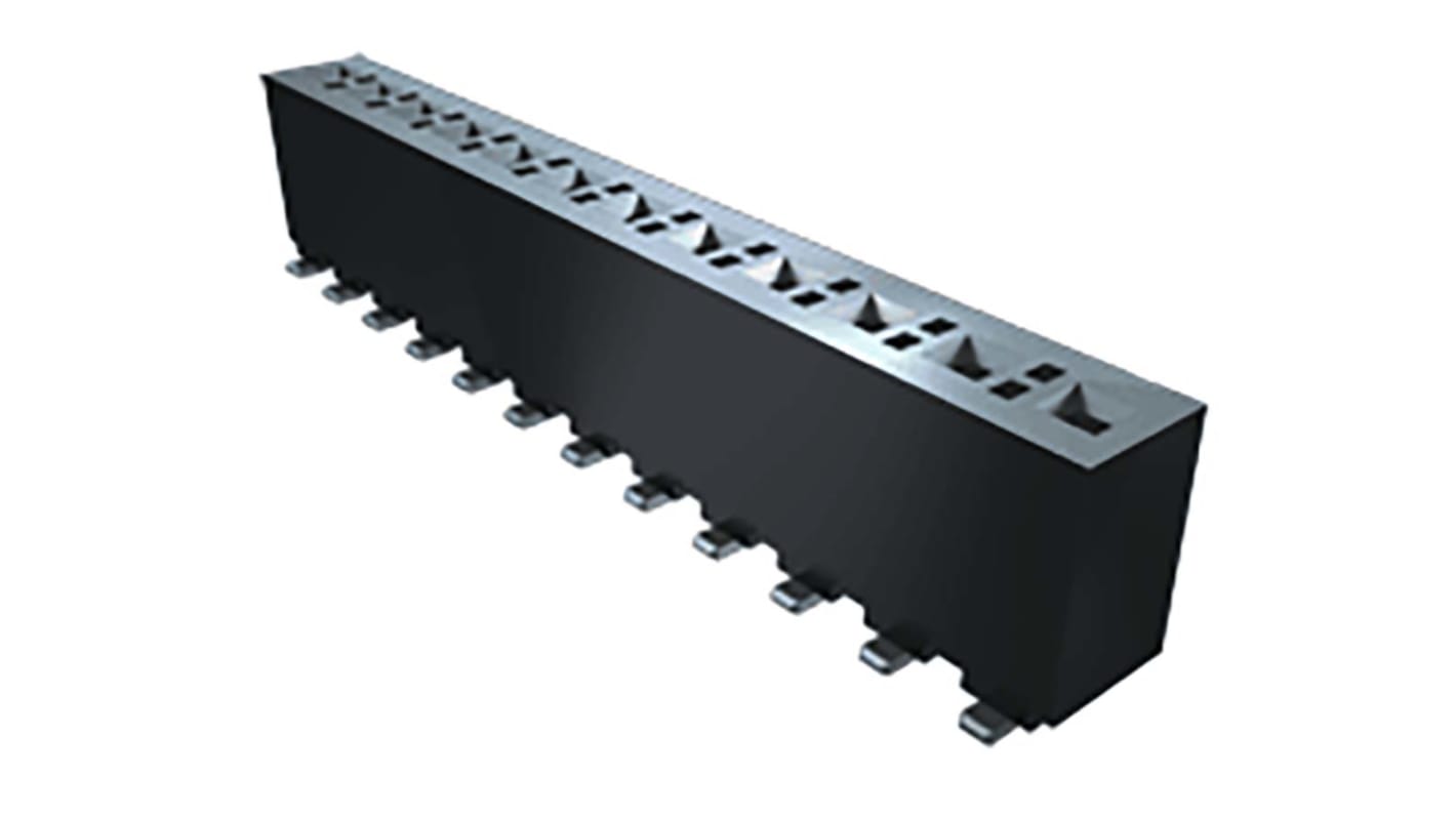 Samtec FHP Series Straight Through Hole Mount PCB Socket, 10-Contact, 1-Row, 3.96mm Pitch, Solder Termination