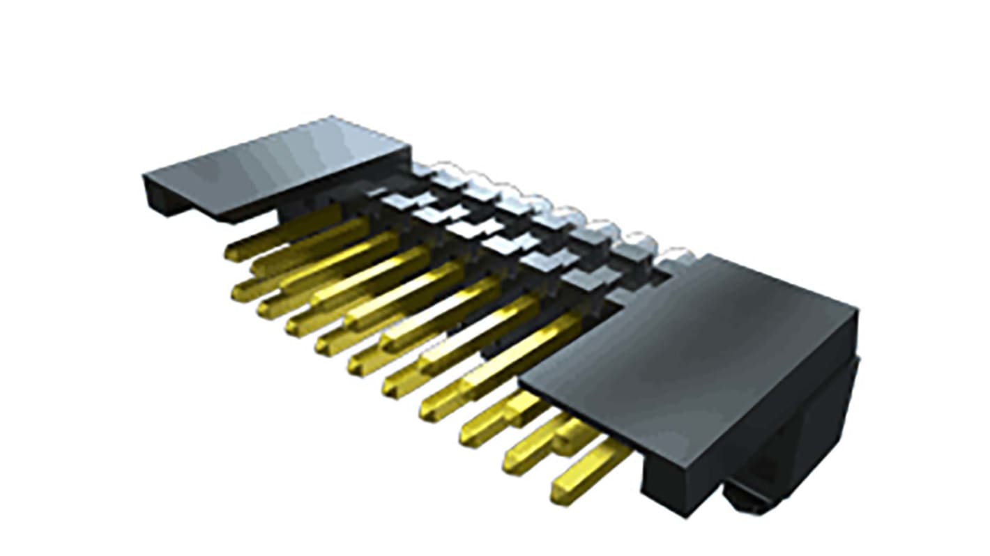 Samtec FSH Series Right Angle PCB Header, 10 Contact(s), 1.27mm Pitch, 2 Row(s), Shrouded