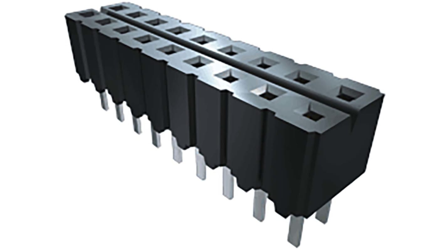 Samtec CES Series Straight Through Hole Mount PCB Socket, 12-Contact, 1-Row, 2.54mm Pitch, Solder Termination