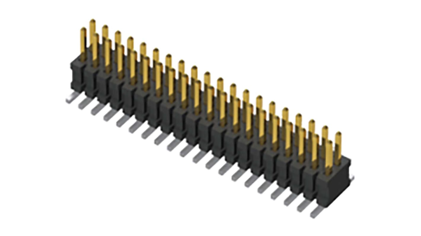Samtec FTSH Series Right Angle Pin Header, 20 Contact(s), 1.27mm Pitch, 2 Row(s), Unshrouded