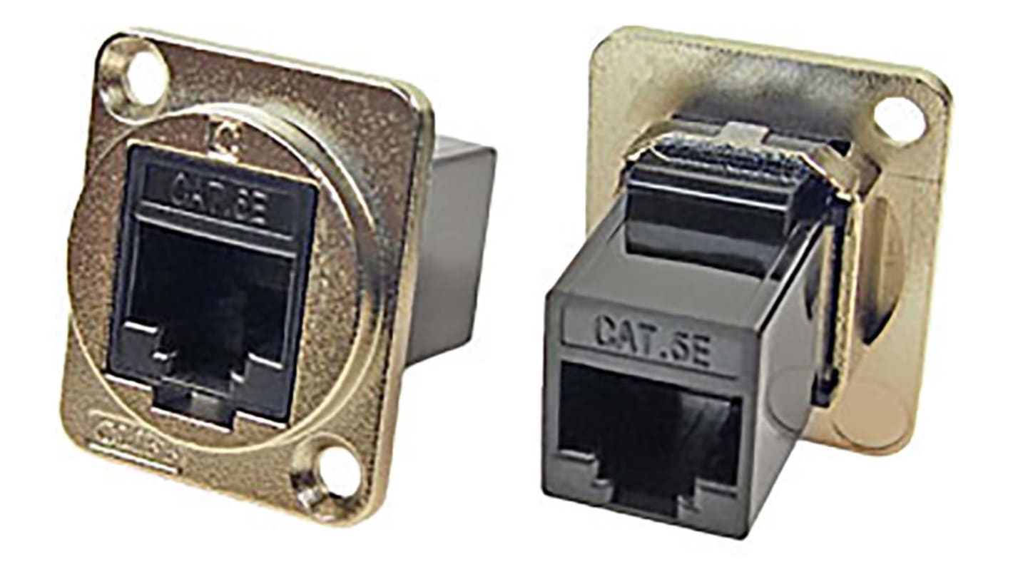 RS PRO Single-Port RJ45 Feedthrough Connector, Cat5e, FTP