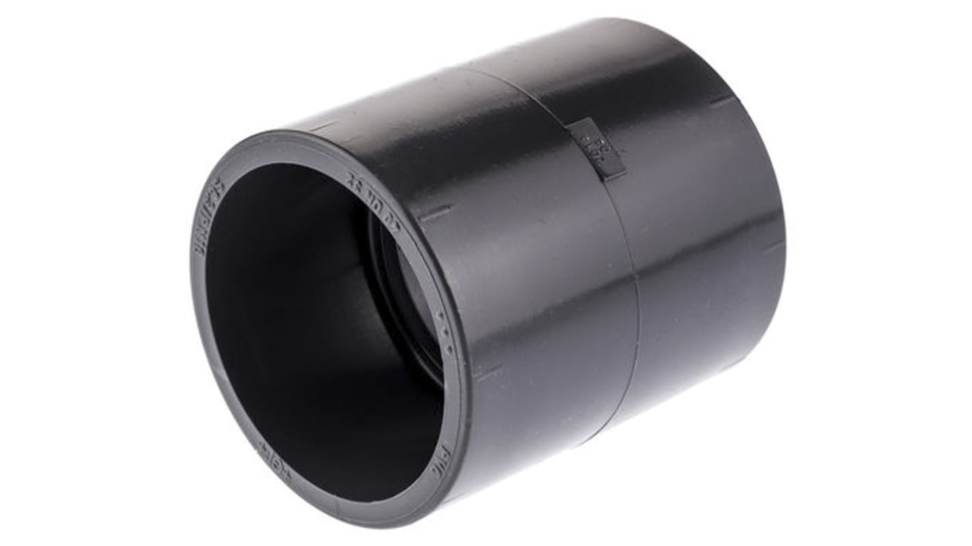 Georg Fischer Plastic Pipe Fitting, Straight Equal Socket, 1 1/2in