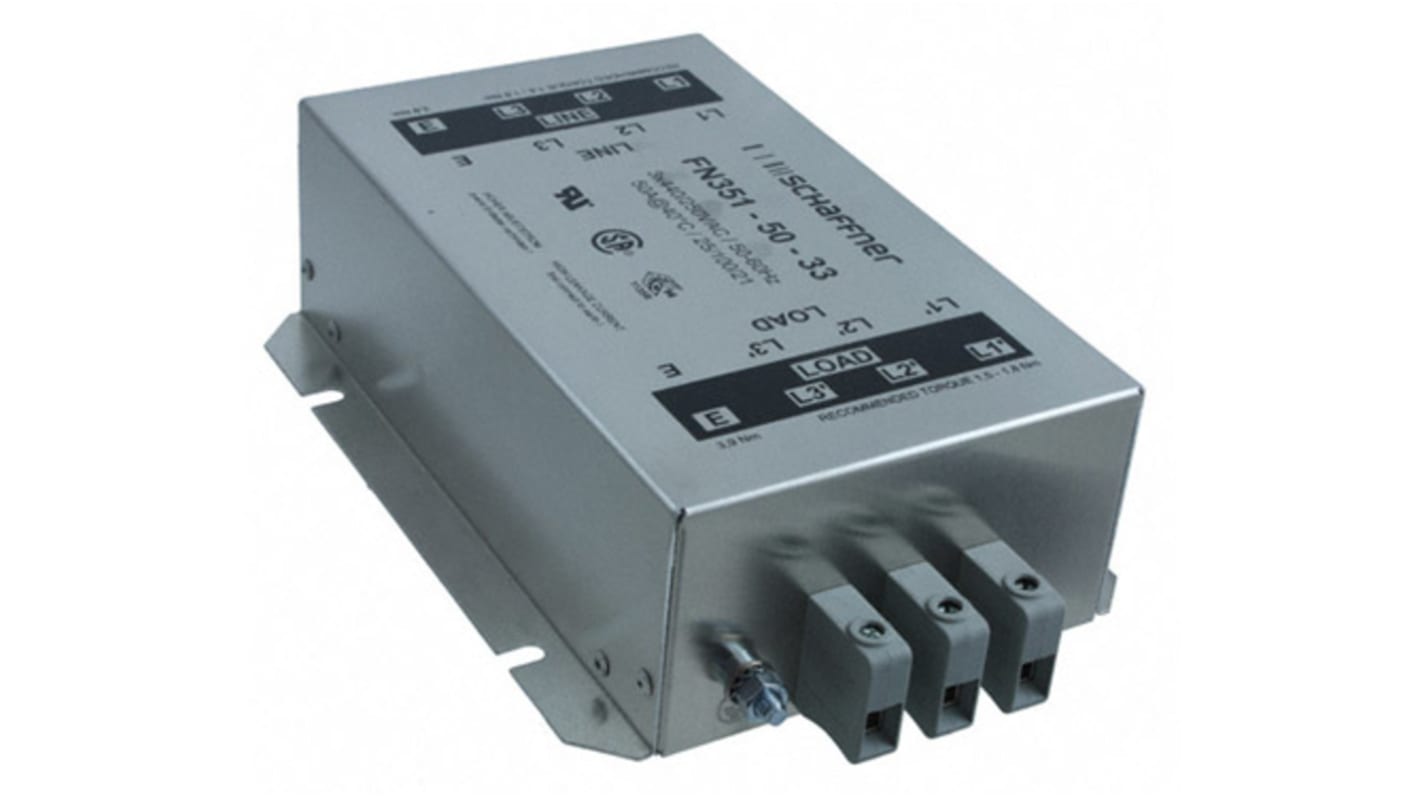 Schaffner EMIフィルタ,電源ラインフィルタ,ノイズフィルタ 50A