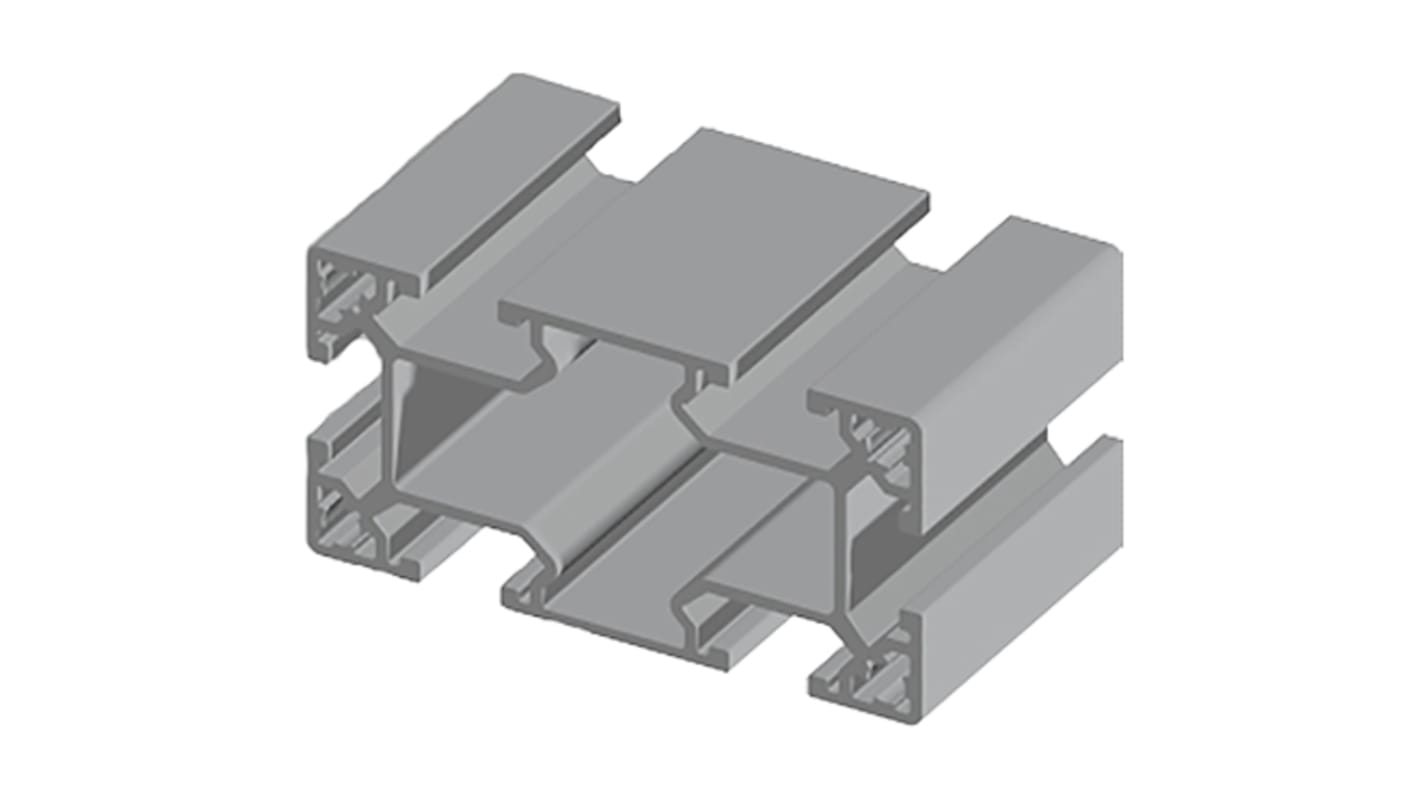 Perfil de Aluminio Plateado, perfil de 44 x 88 mm x 1000mm de longitud