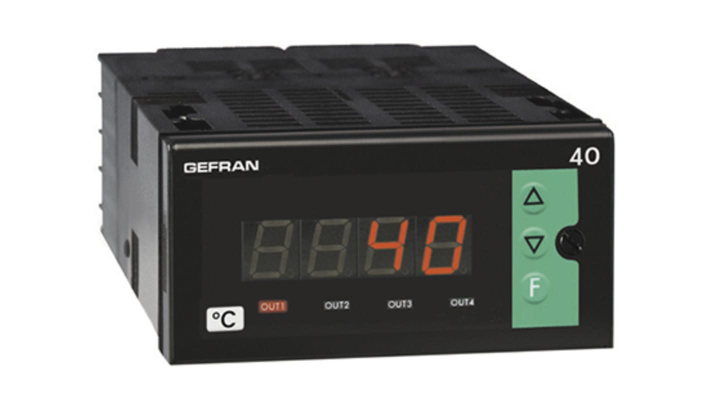 Rs-Online Indicatore di temperatura Gefran 40T96 11 → 27 V ca/cc 108 x 48mm 2 uscite Relè