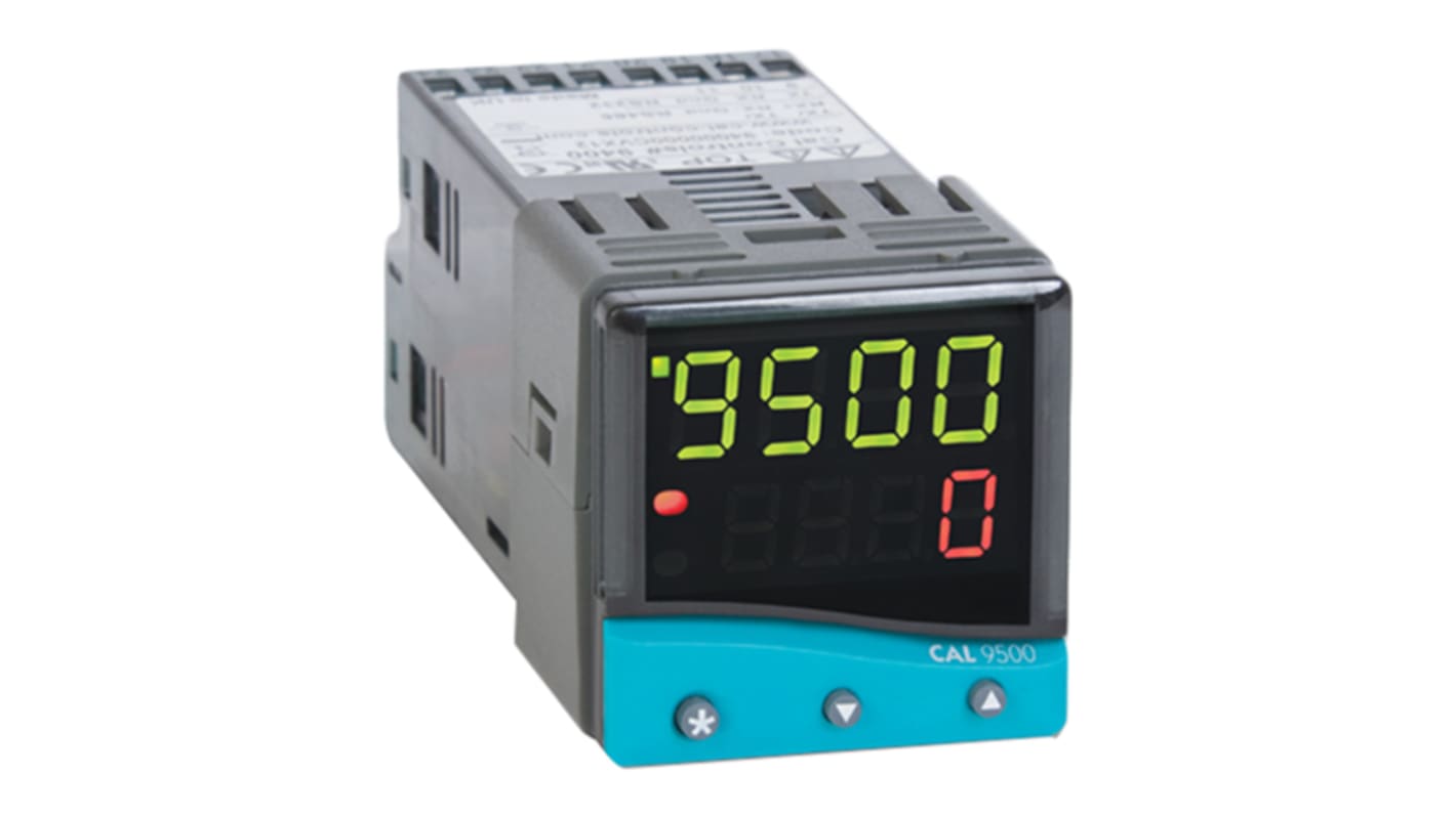 CAL 9500 PID Temperature Controller, 48 x 48 (1/16 DIN)mm, 2 Output Relay, 100 → 240 V ac Supply Voltage