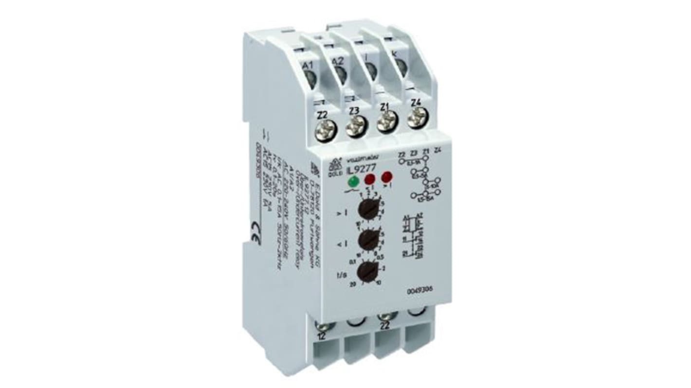 Dold Current Monitoring Relay, 1 Phase, DPDT, DIN Rail