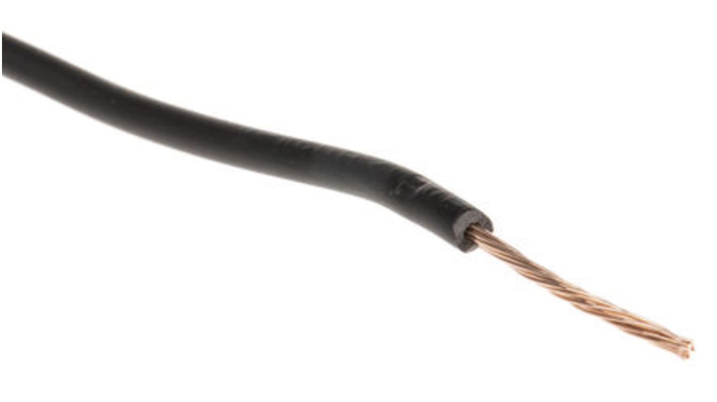 Nexans KY33 Series Black 0.38 mm² Equipment Wire, 12/0.2 mm, 100m, PVC Insulation