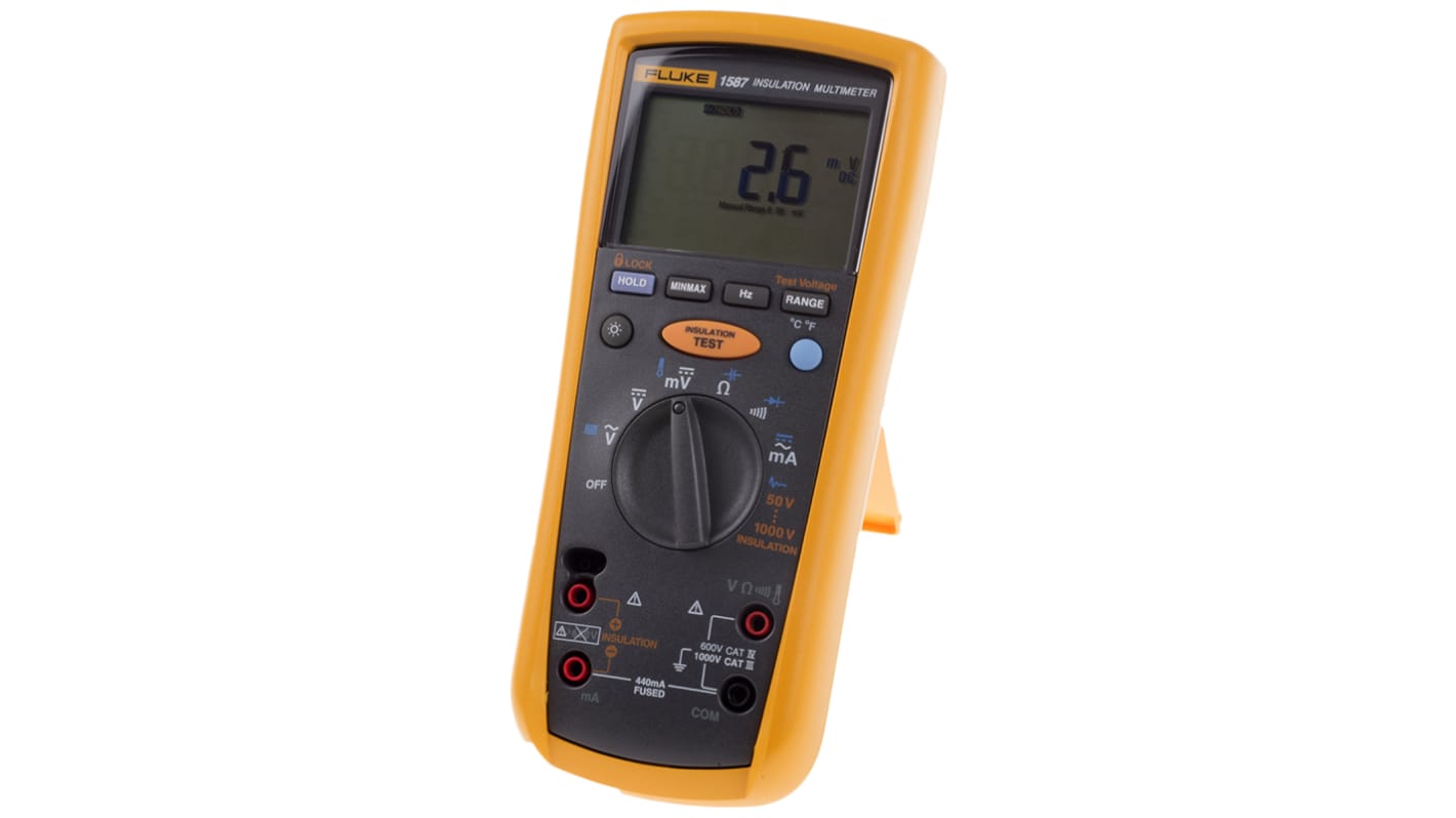 Fluke 1587 Insulation Resistance Tester, 50V Min, 1000V Max, 2GΩ Max, CAT III 1000 V, CAT IV 600 V