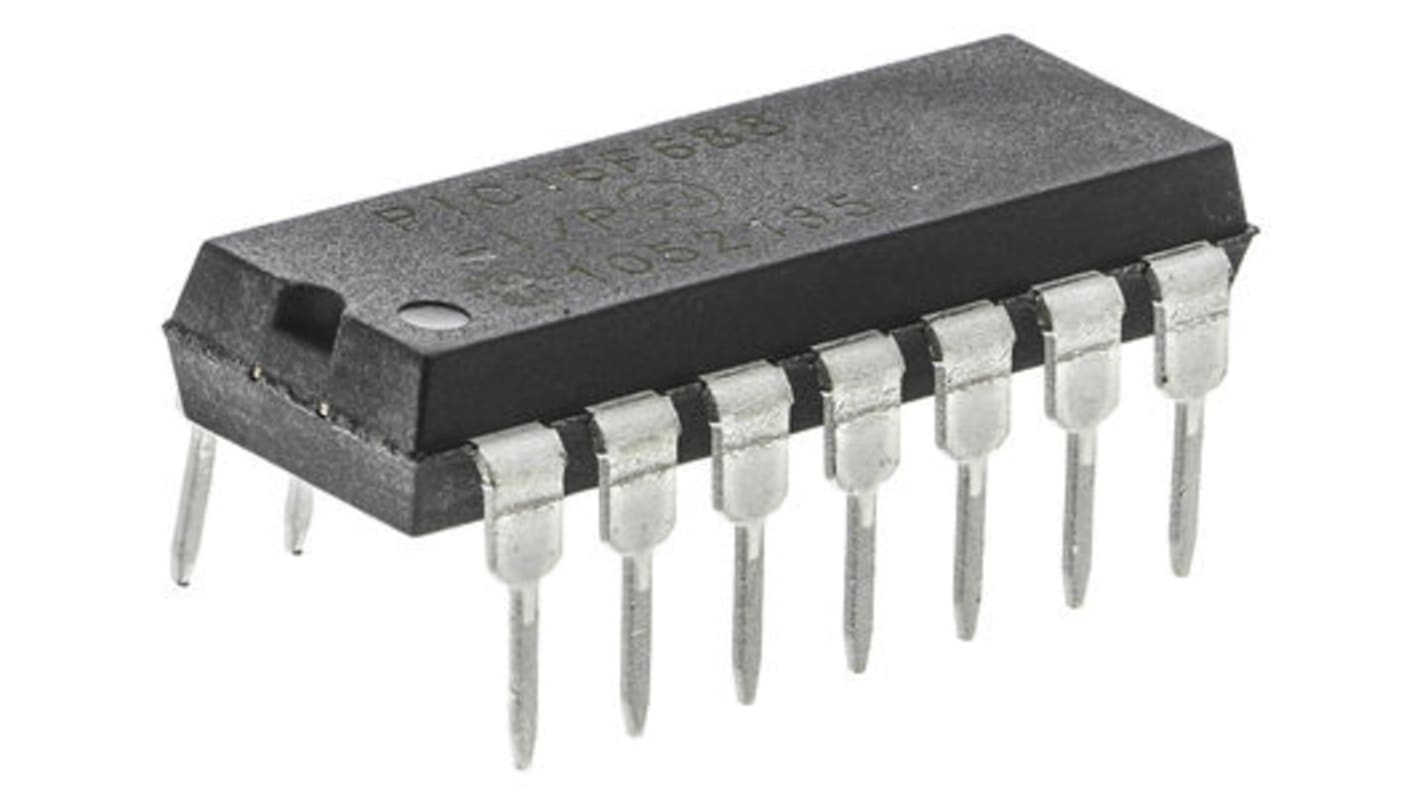 Microcontrolador Microchip PIC16F688-I/P, núcleo PIC de 8bit, RAM 256 B, 20MHZ, PDIP de 14 pines